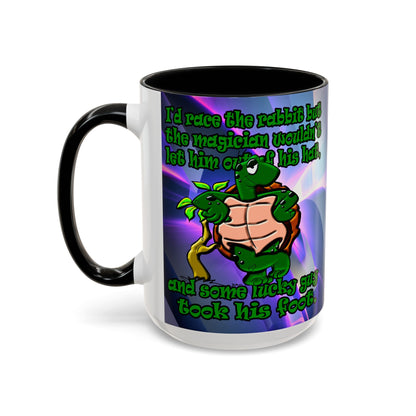 turtle race - Accent Mug (grey-pink wave)
