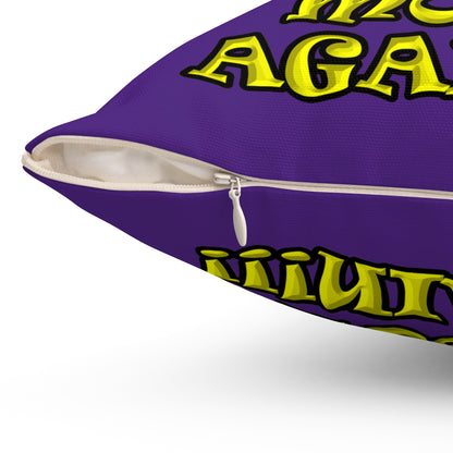 shoot the moon again - Spun Polyester Square Pillow - (purple)