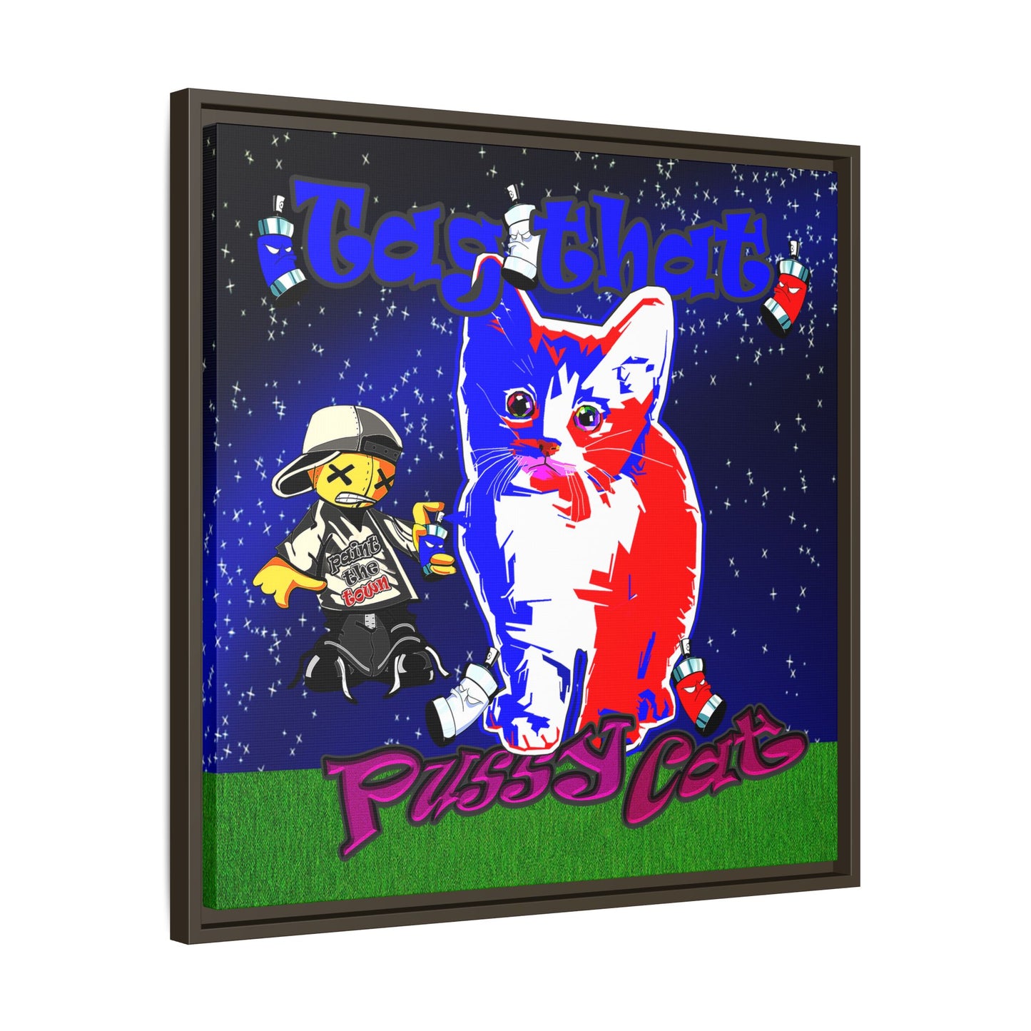 tag that - framed canvas art ('snoops' background)
