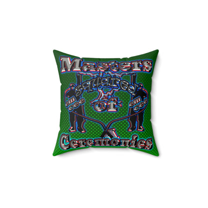 em cee squared - Faux Suede Square Pillow - (logo green)