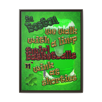 celtics logo - framed canvas art (green turf)