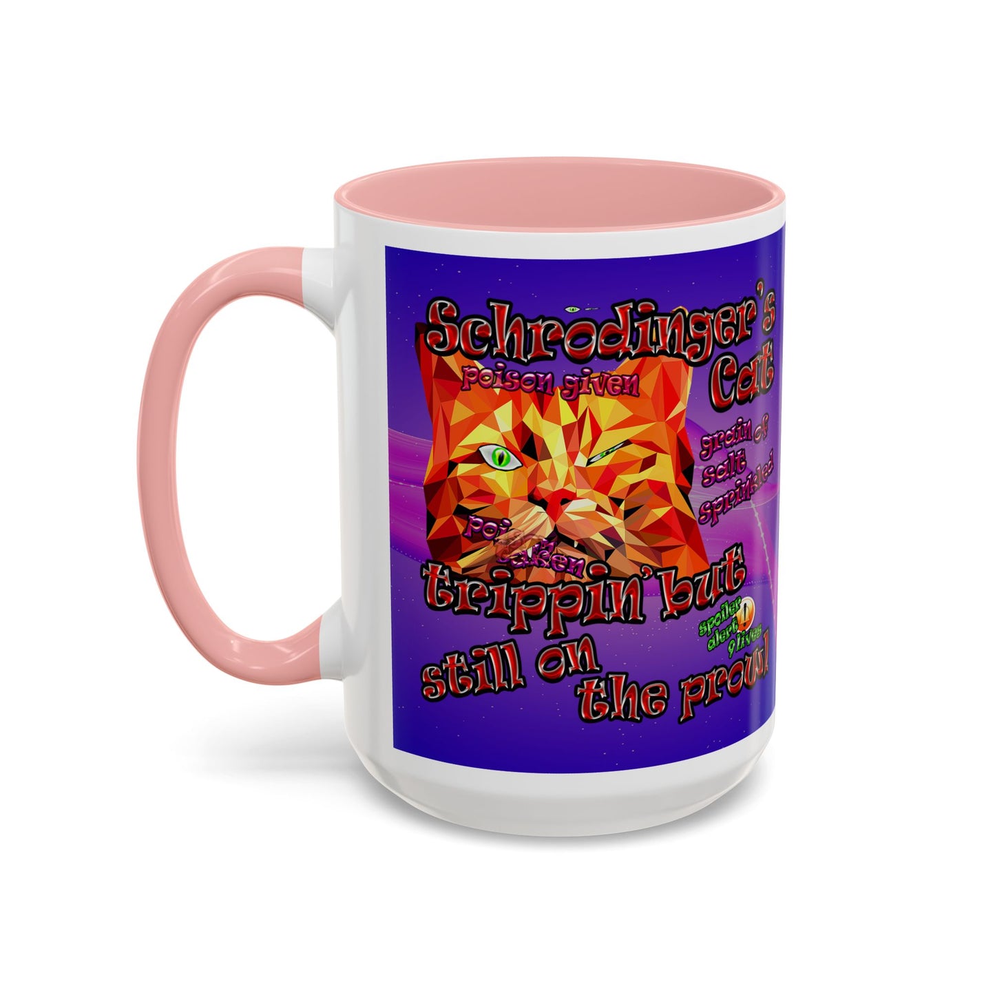 schrodinger's cat - Accent Mug (purple-pink wave)