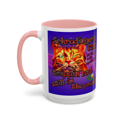 schrodinger's cat - Accent Mug (purple-pink wave)