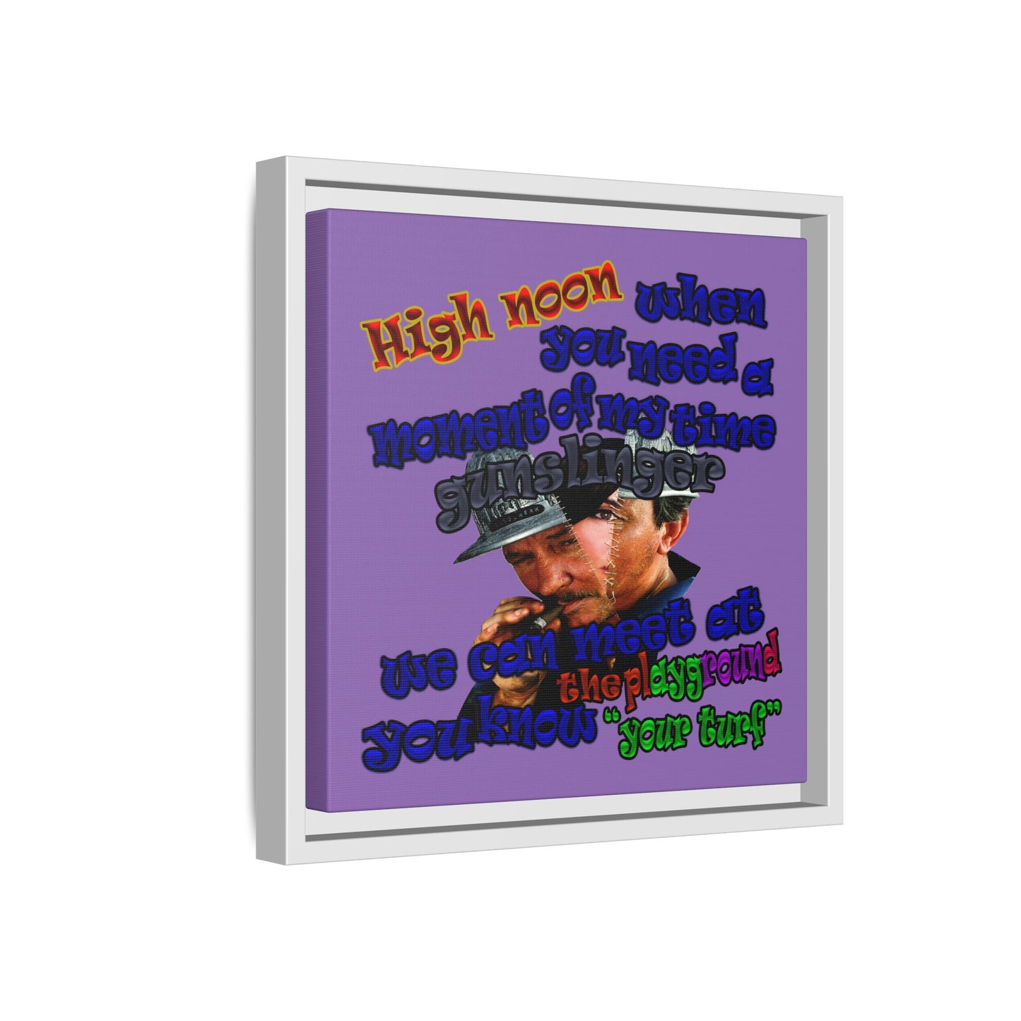 high noon - framed canvas art (light purple)