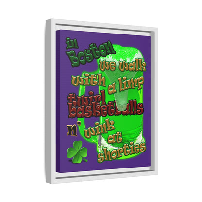 celtics logo - framed canvas art (purple)