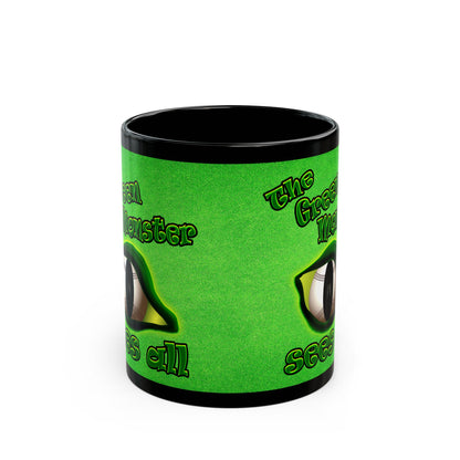green monster - Black Mug (green turf)