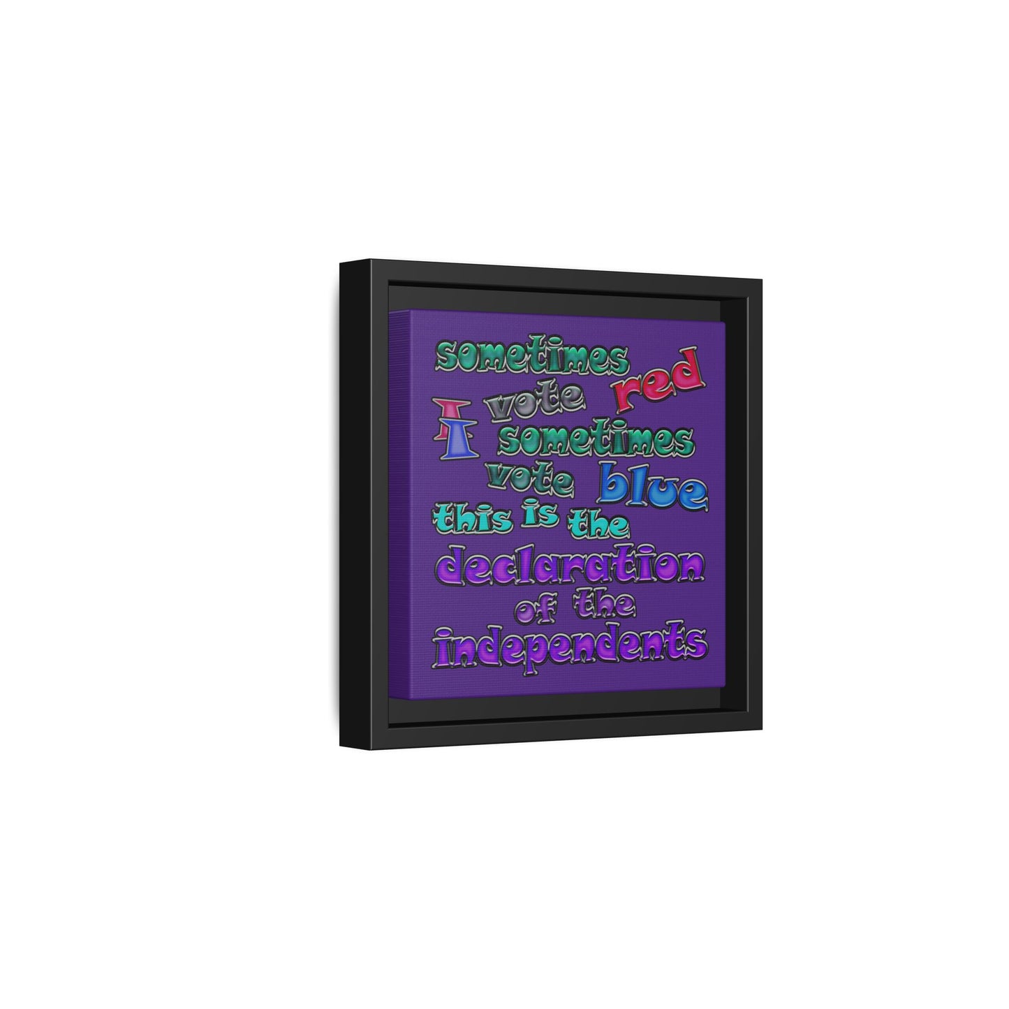 declaration of the independents - framed canvas art (purple)
