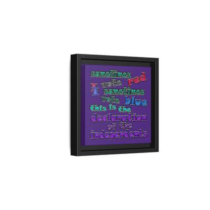 declaration of the independents - framed canvas art (purple)