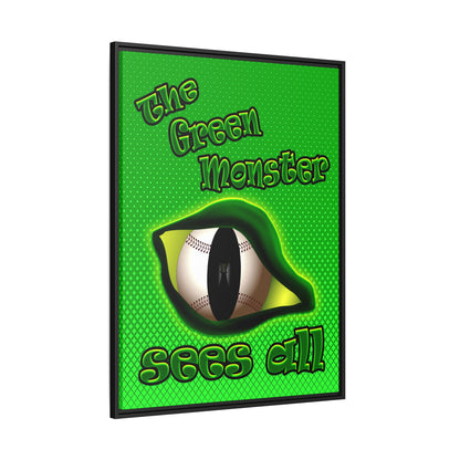 green monster - framed canvas art (logo green)
