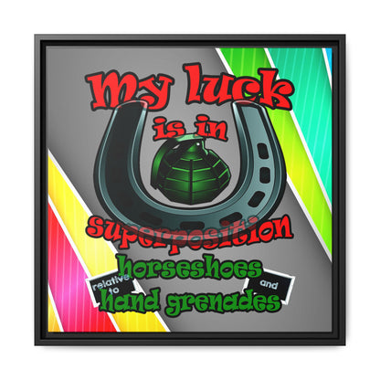 my luck - framed canvas art (rainbow split)