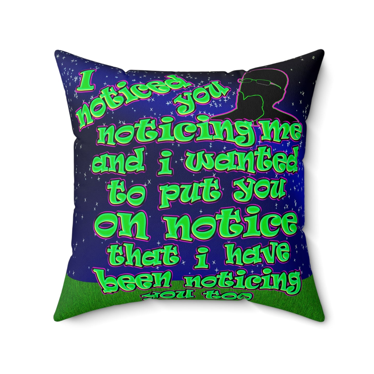 noticed you noticing - Spun Polyester Square Pillow - ('snoops' background)