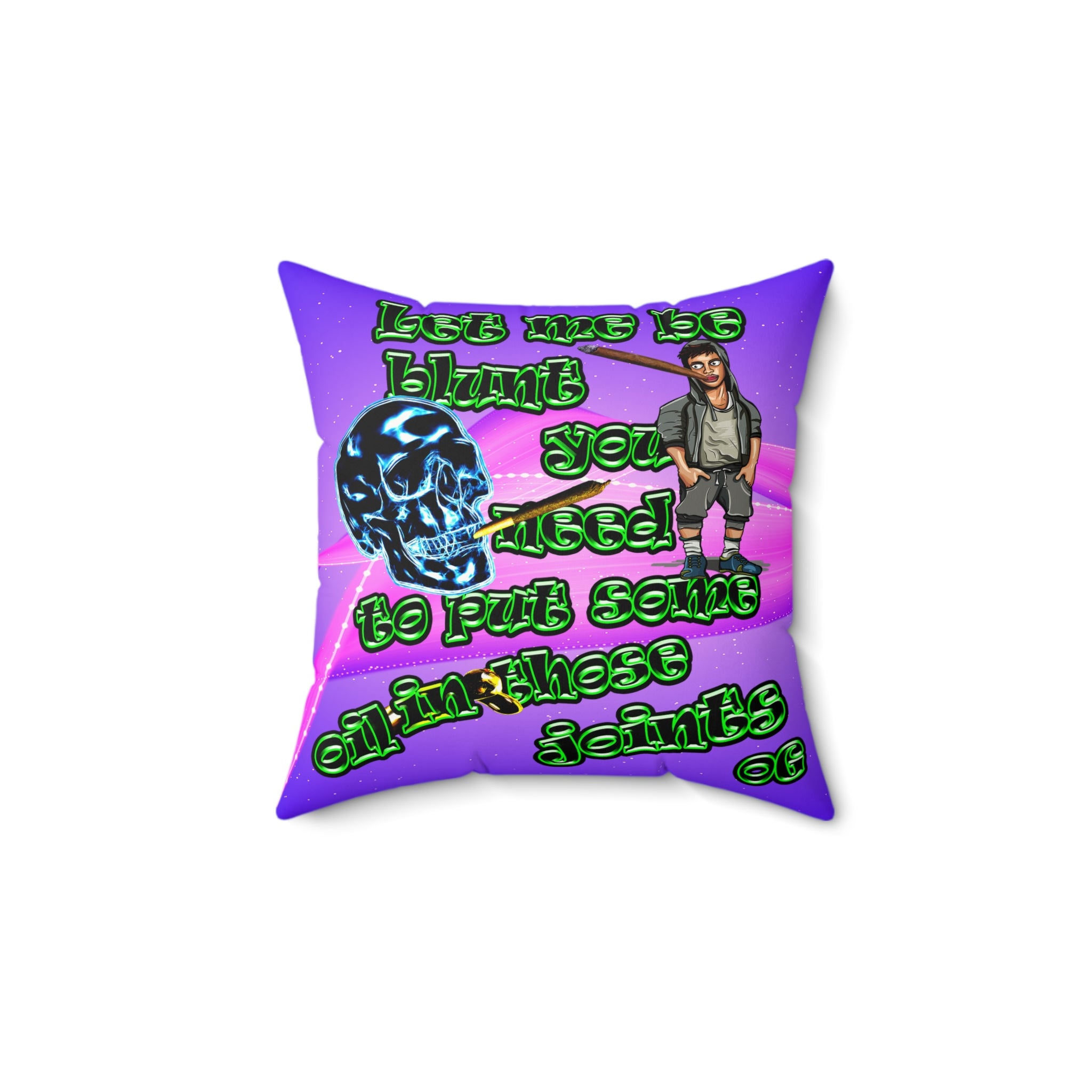 og - Faux Suede Square Pillow - (purple-pink wave)