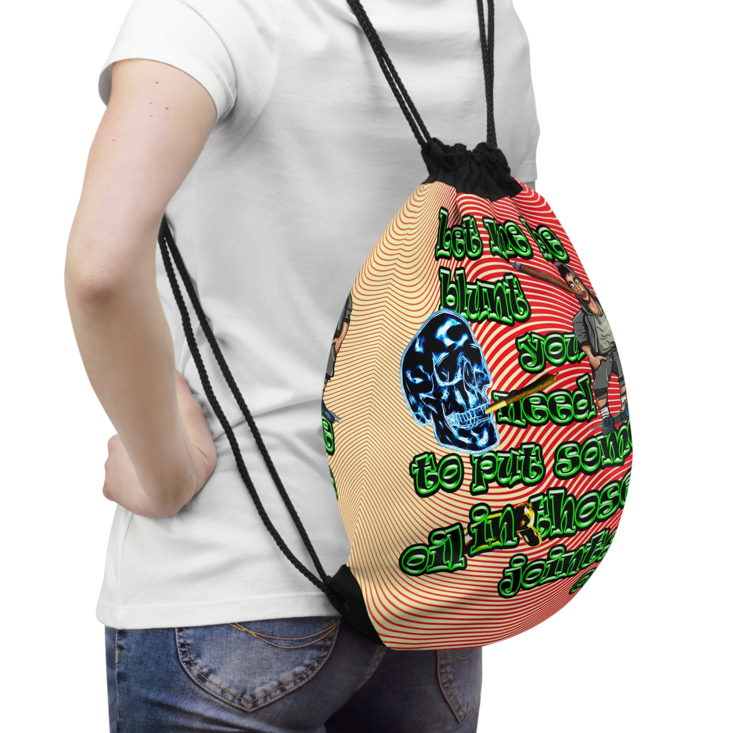 og - Drawstring Bag (yellow-orange wave)
