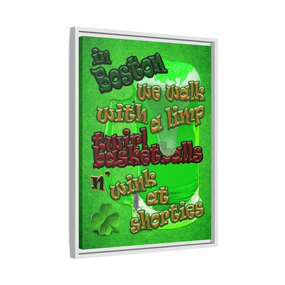celtics logo - framed canvas art (green turf)