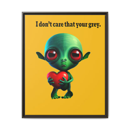 I don't care that your grey - framed canvas art (yellow)