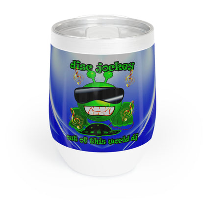 disc jockey - Chill Wine Tumbler (blue-white wave)