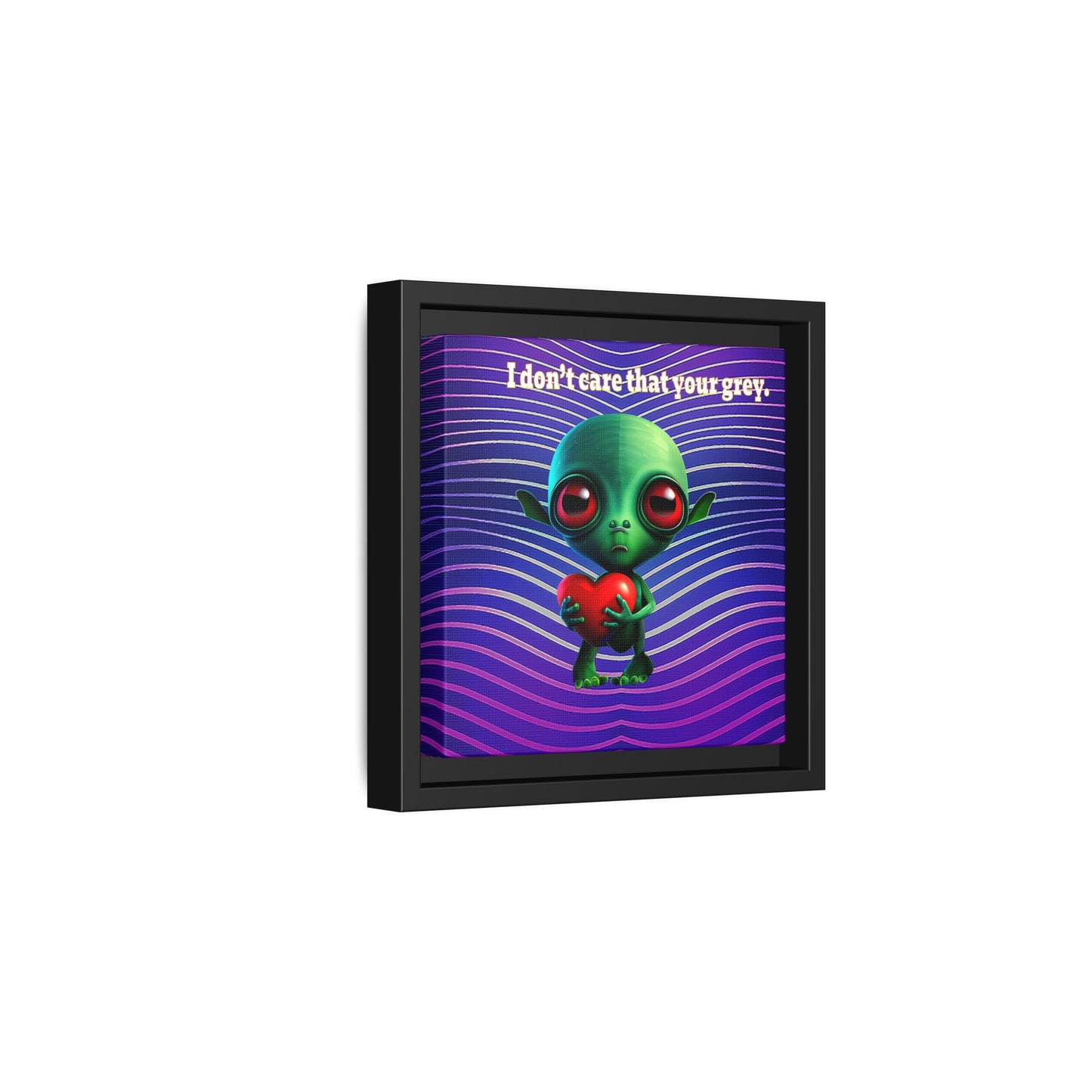 I don't care that your grey - framed canvas art (purple wave)