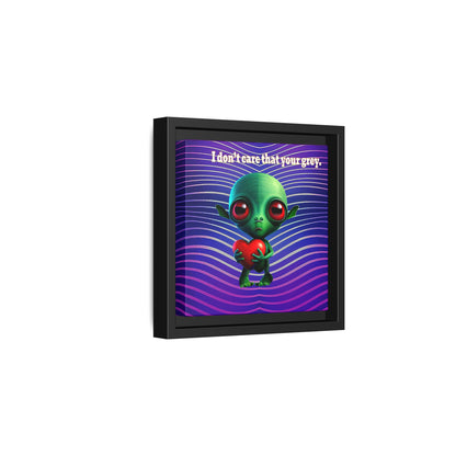 I don't care that your grey - framed canvas art (purple wave)