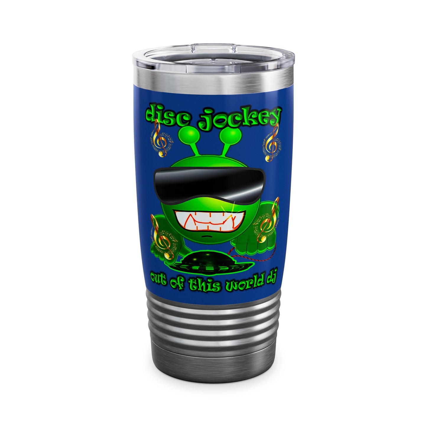 disc jockey - Ringneck Tumbler, 20oz (dark blue)
