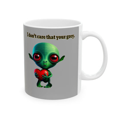 I don't care that your grey - White Mug (light grey)