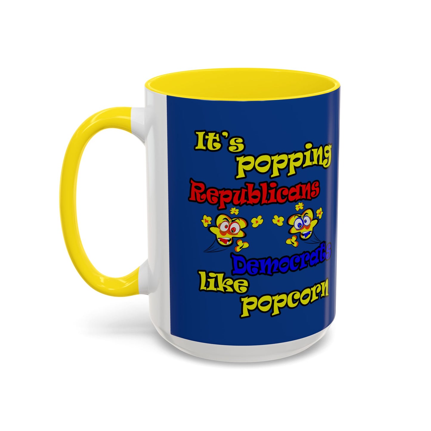 popping like popcorn - Accent Mug (dark blue)