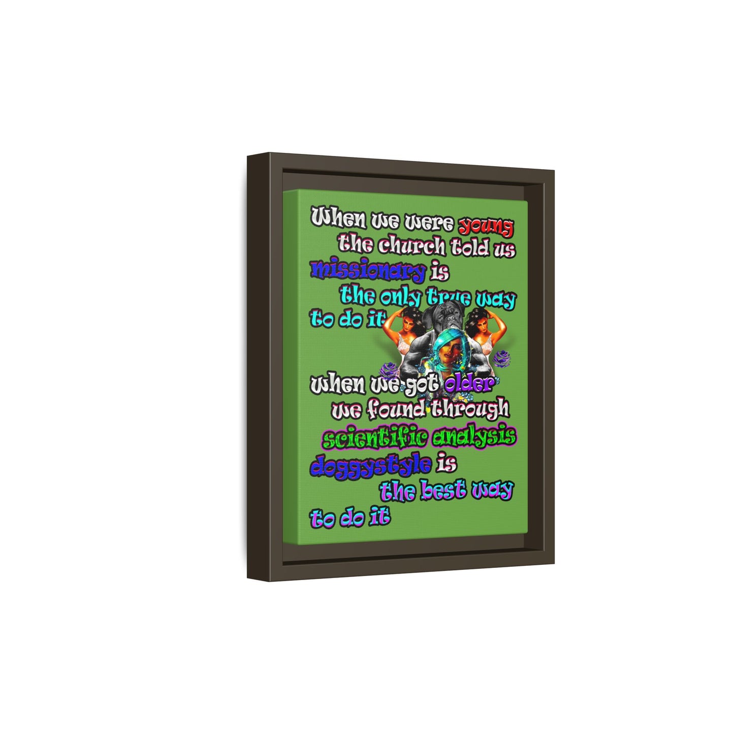 doggystyle - framed canvas art (green)
