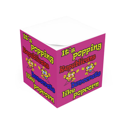 popping like popcorn - note cube (pink)