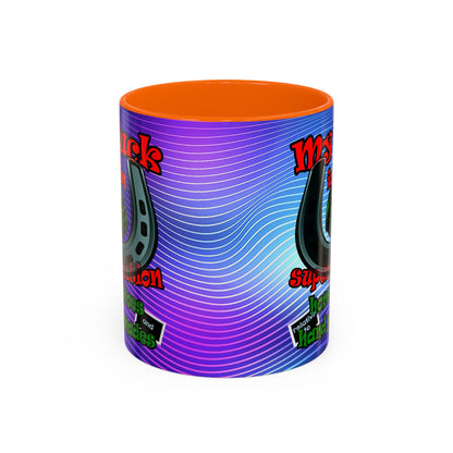 my luck - Accent Mug (purple wave)