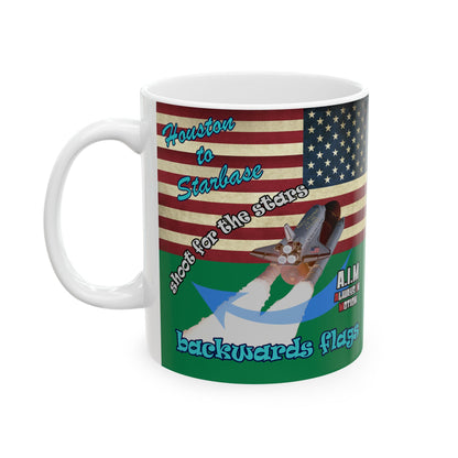 shoot for the stars - White Mug (dark green)