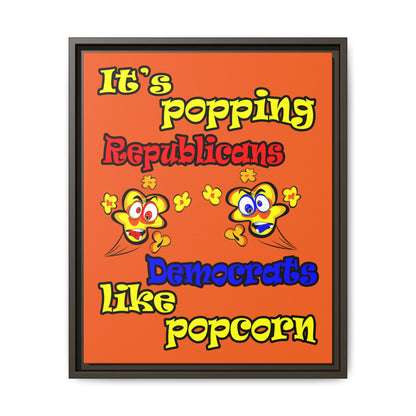 popping like popcorn - framed canvas art (orange)