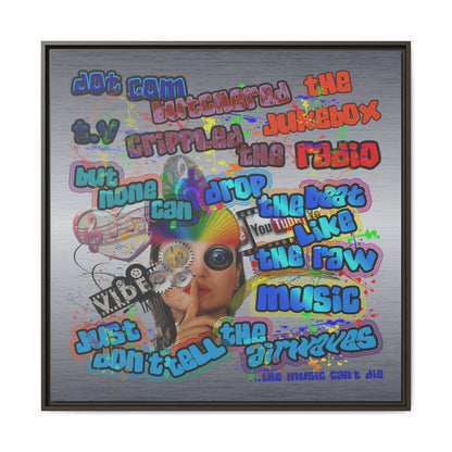 drop the beat - framed canvas art (brushed nickel)