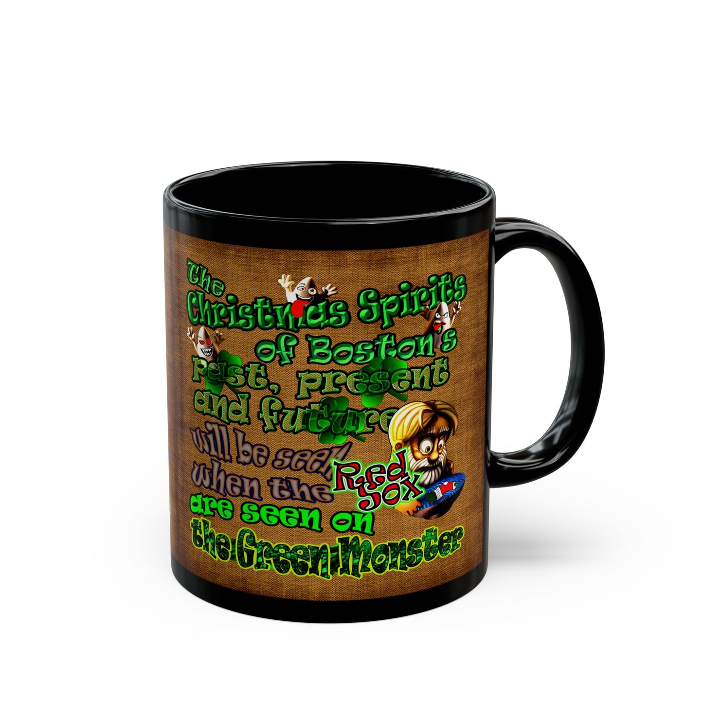 christmas spirits of boston - Black Mug (brown papyrus)