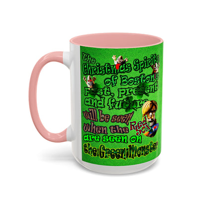 christmas spirits of boston - Accent Mug (green turf)