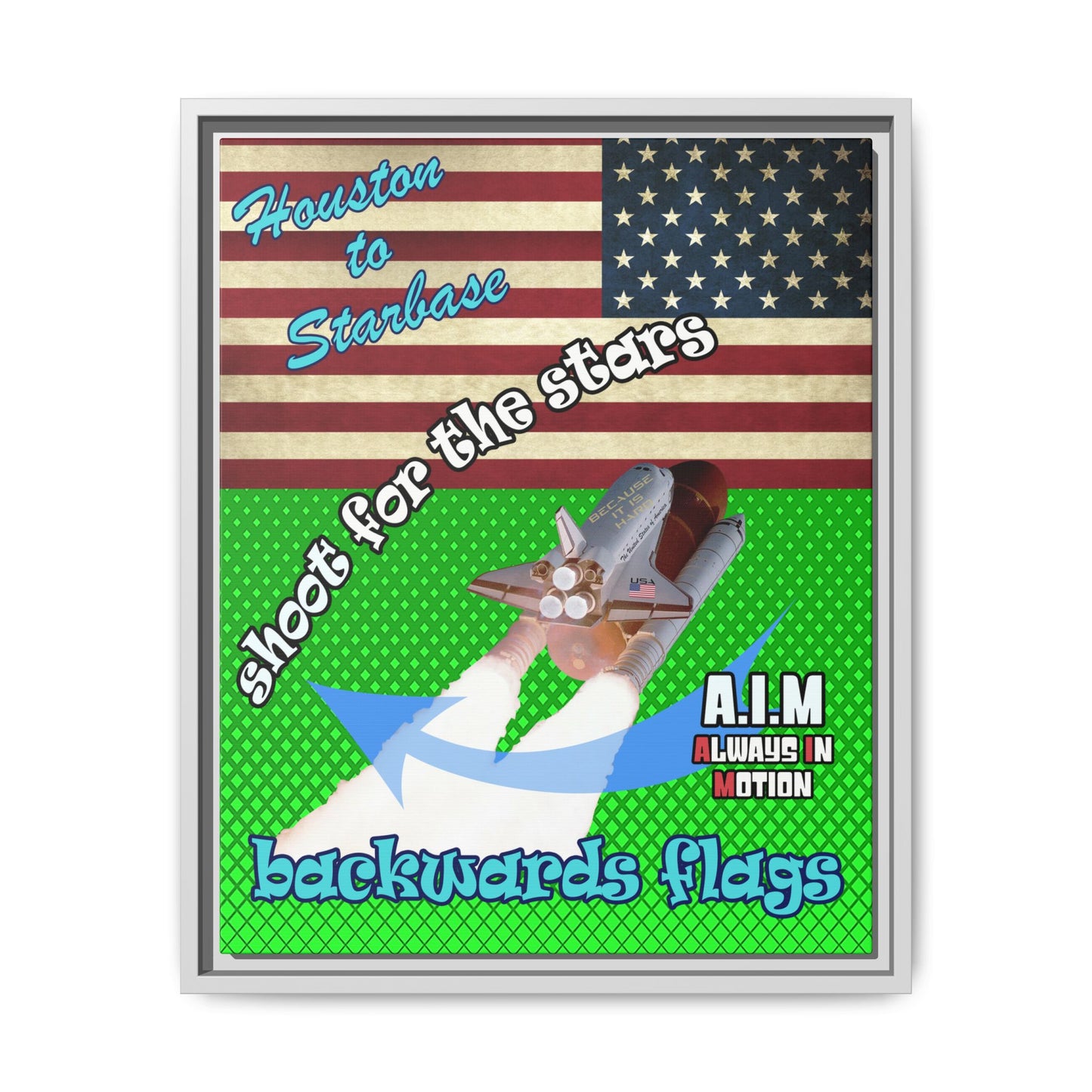 shoot for the stars - framed canvas art (logo green)