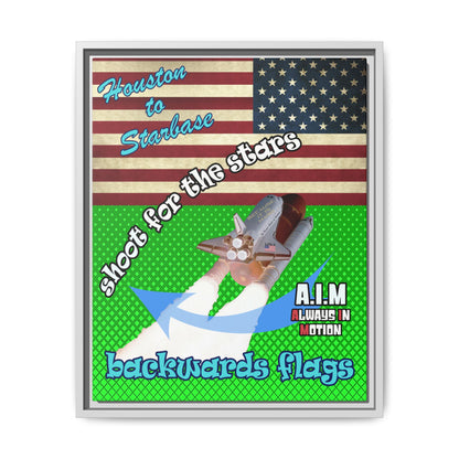 shoot for the stars - framed canvas art (logo green)