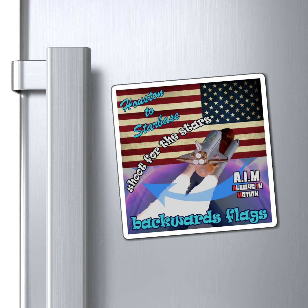 shoot for the stars - Magnets - (grey-pink wave)