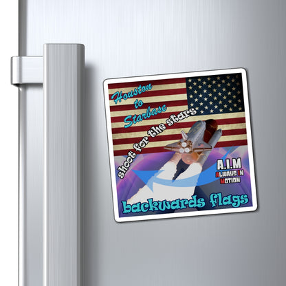 shoot for the stars - Magnets - (grey-pink wave)