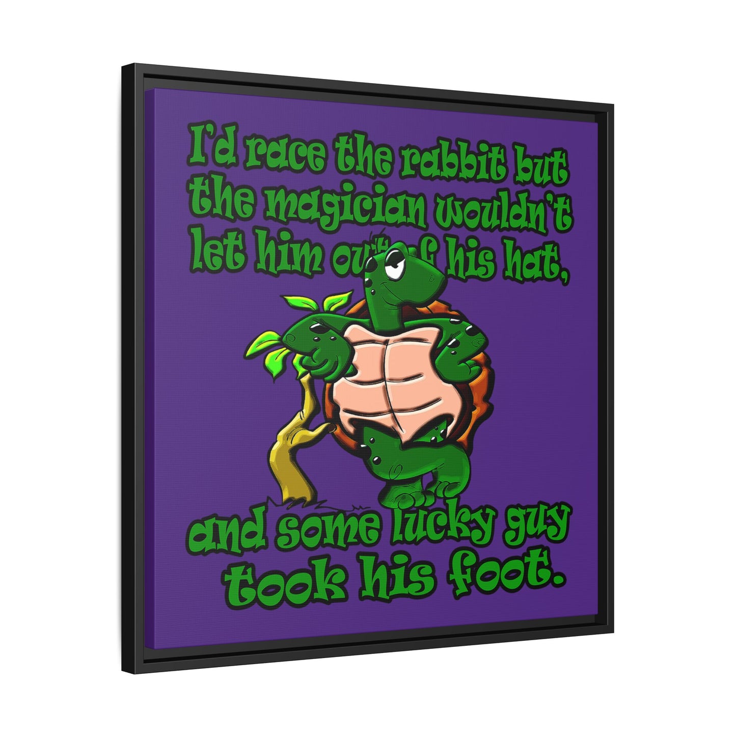 turtle race - framed canvas art (purple)