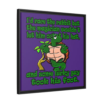 turtle race - framed canvas art (purple)