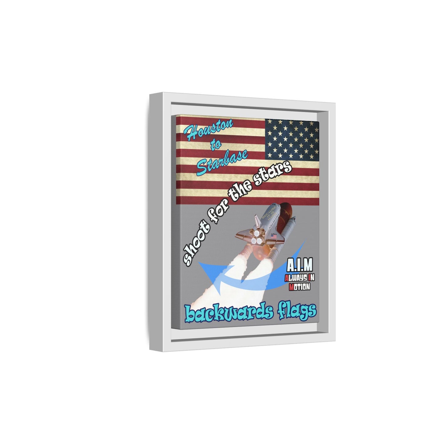 shoot for the stars - framed canvas art (grey)
