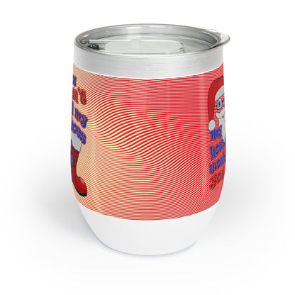 santa's shoes - Chill Wine Tumbler (yellow-orange wave)