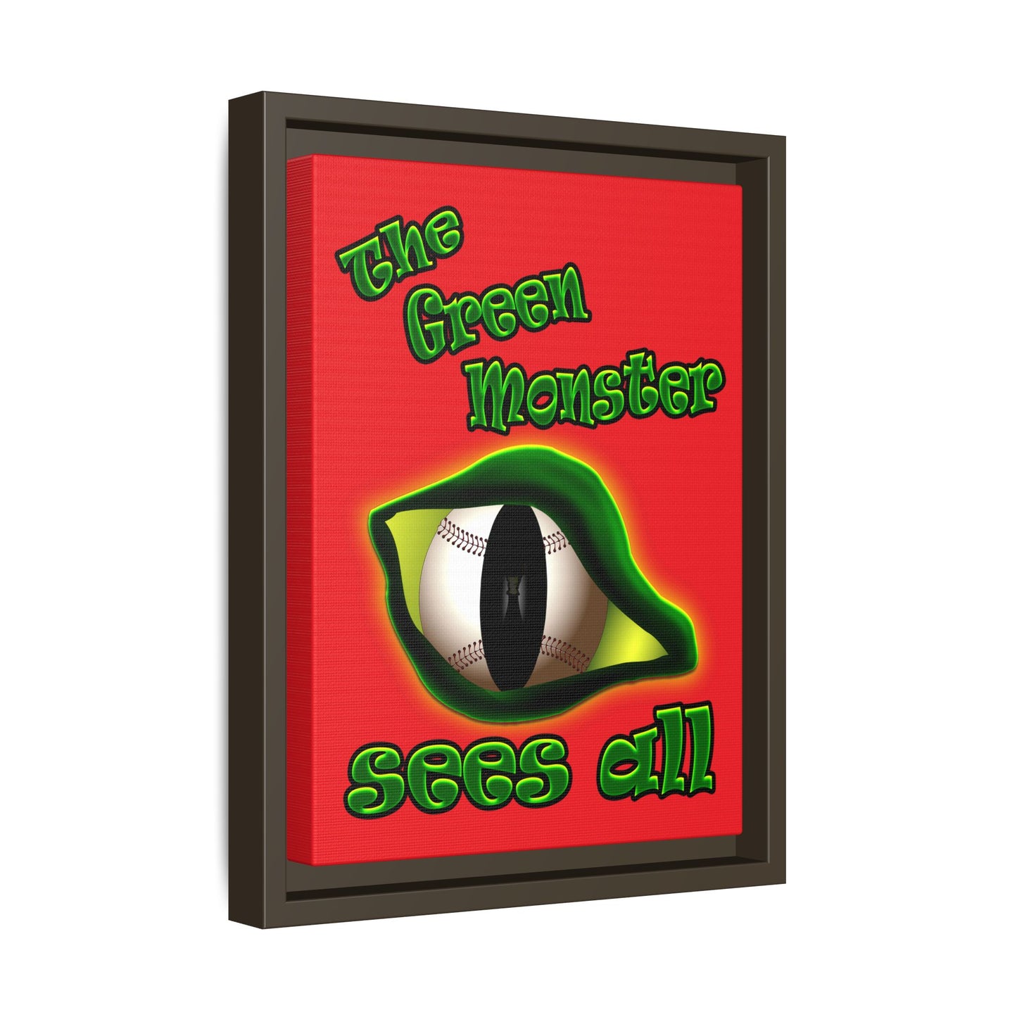 green monster - framed canvas art (red)