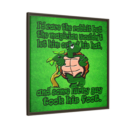 turtle race - framed canvas art (green turf)
