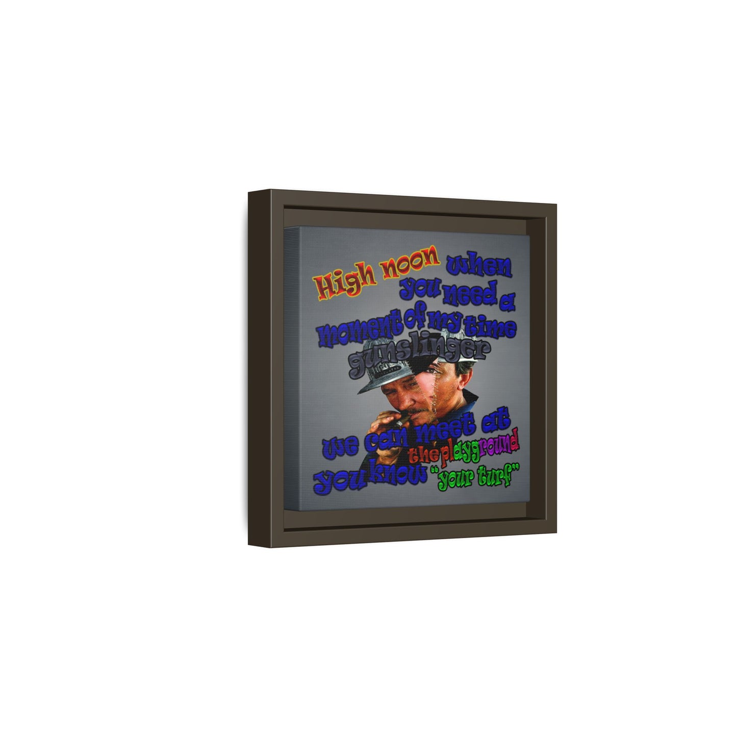high noon - framed canvas art (grey-light grey)