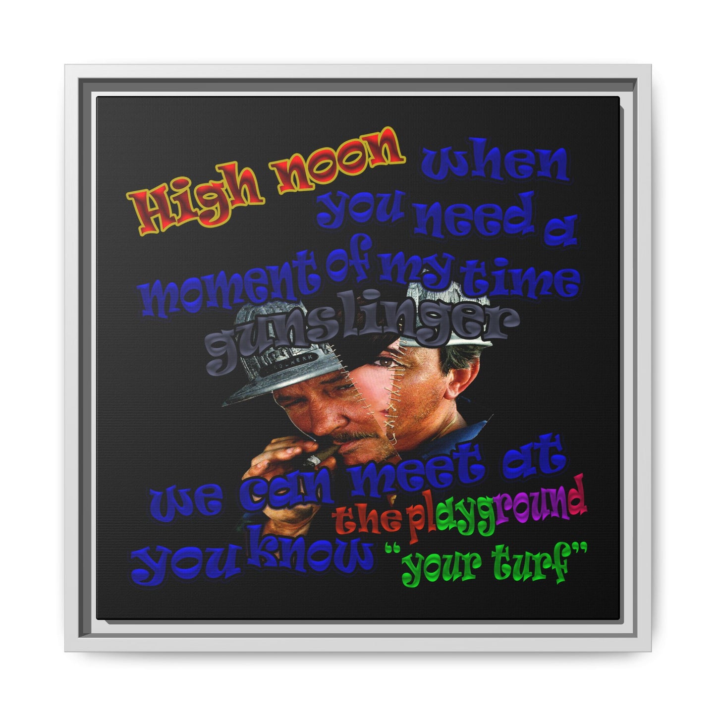 high noon - framed canvas art (black)