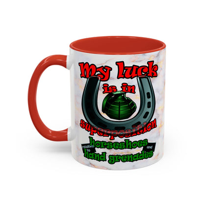 my luck - Accent Mug (white marble)