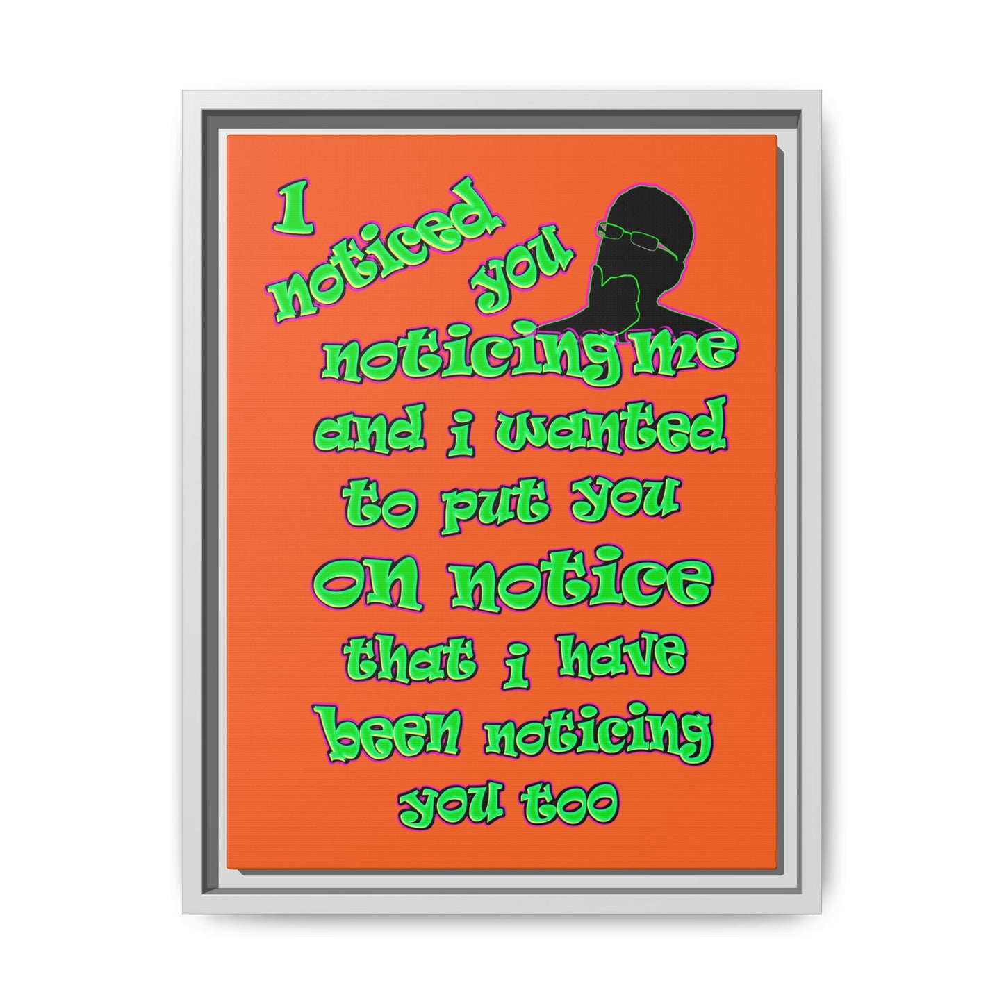 noticed you noticing - framed canvas art (orange)