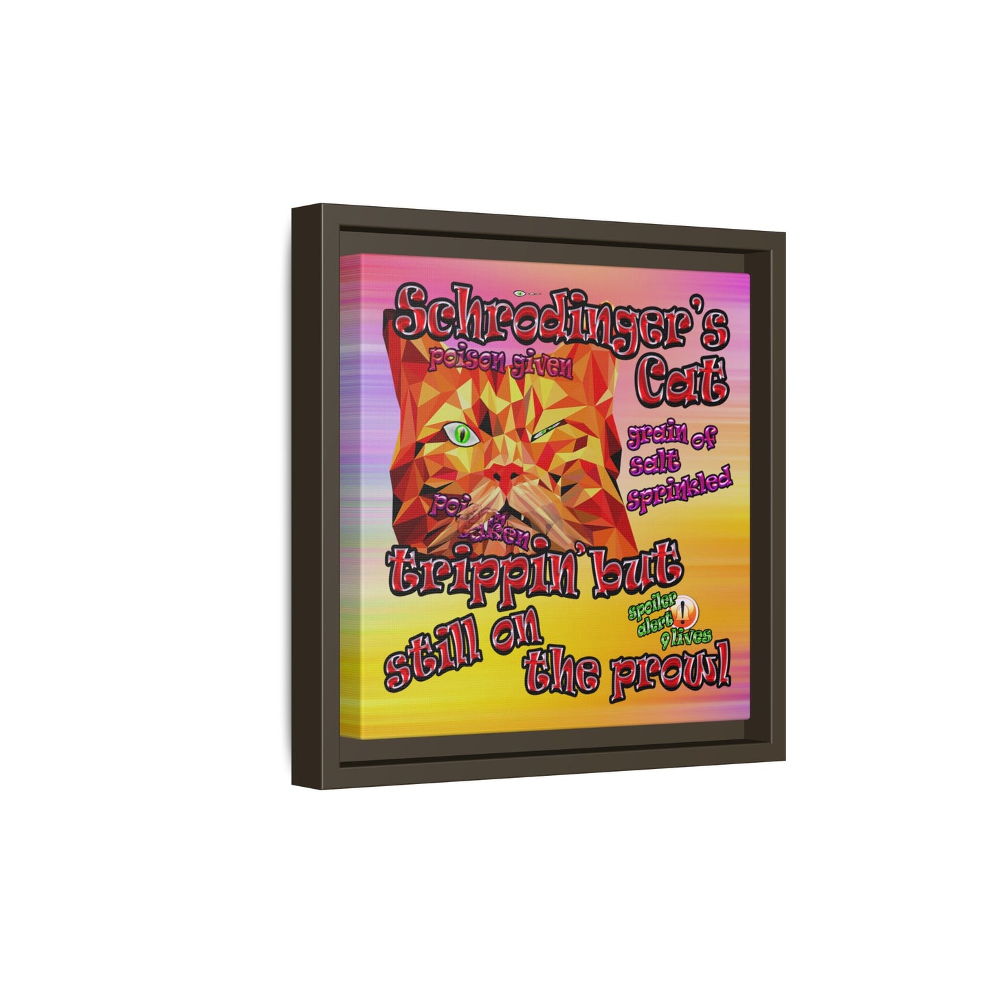 schrodinger's cat - framed canvas art (color blur)