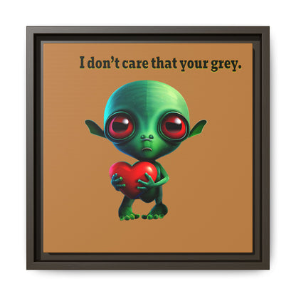 I don't care that your grey - framed canvas art (light brown)