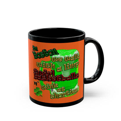 celtics logo - Black Mug (orange)